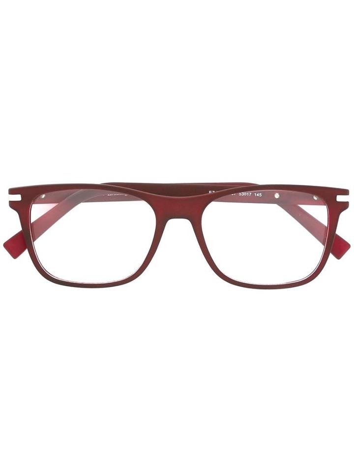 Ermenegildo Zegna Square Frame Glasses, Red, Acetate