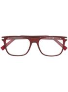 Ermenegildo Zegna Square Frame Glasses, Red, Acetate