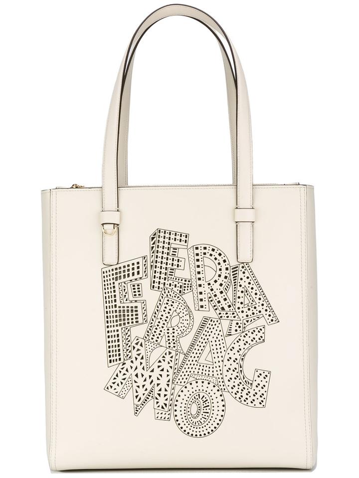Salvatore Ferragamo Cut-out Detail Tote, Women's, Nude/neutrals, Calf Leather