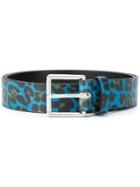 Paul Smith Leopard Print Belt - Blue
