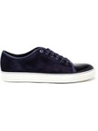 Lanvin Suede And Patent Leather Sneakers, Men's, Size: 8, Blue, Leather/rubber