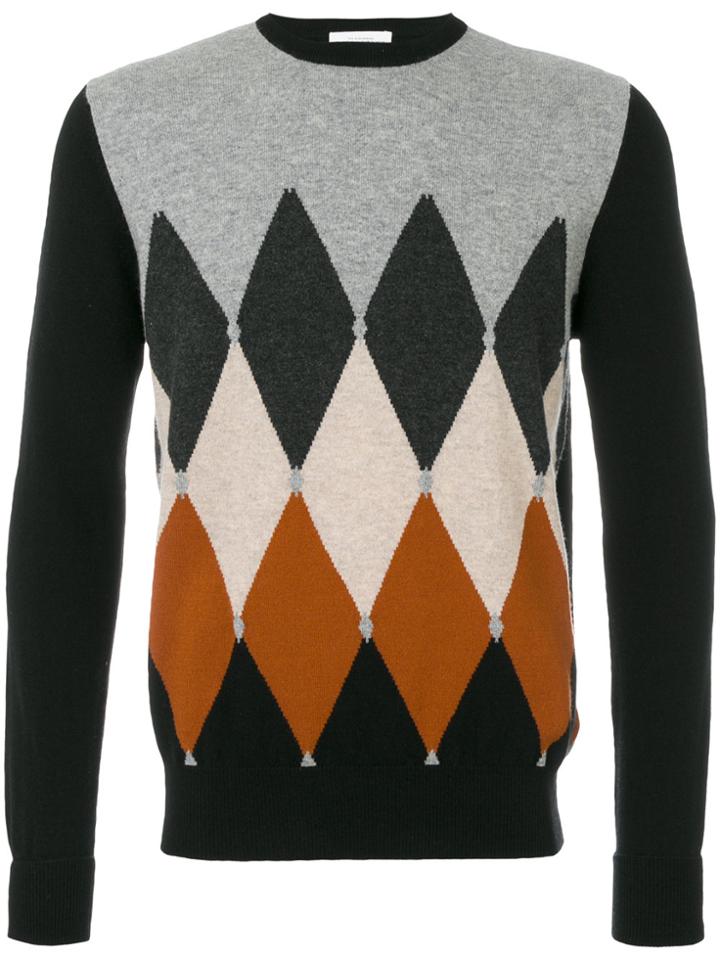 Ballantyne Diamond Patterned Sweater - Black