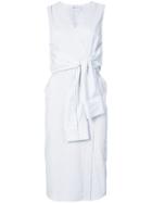 T By Alexander Wang Tie Front Midi Dress - White