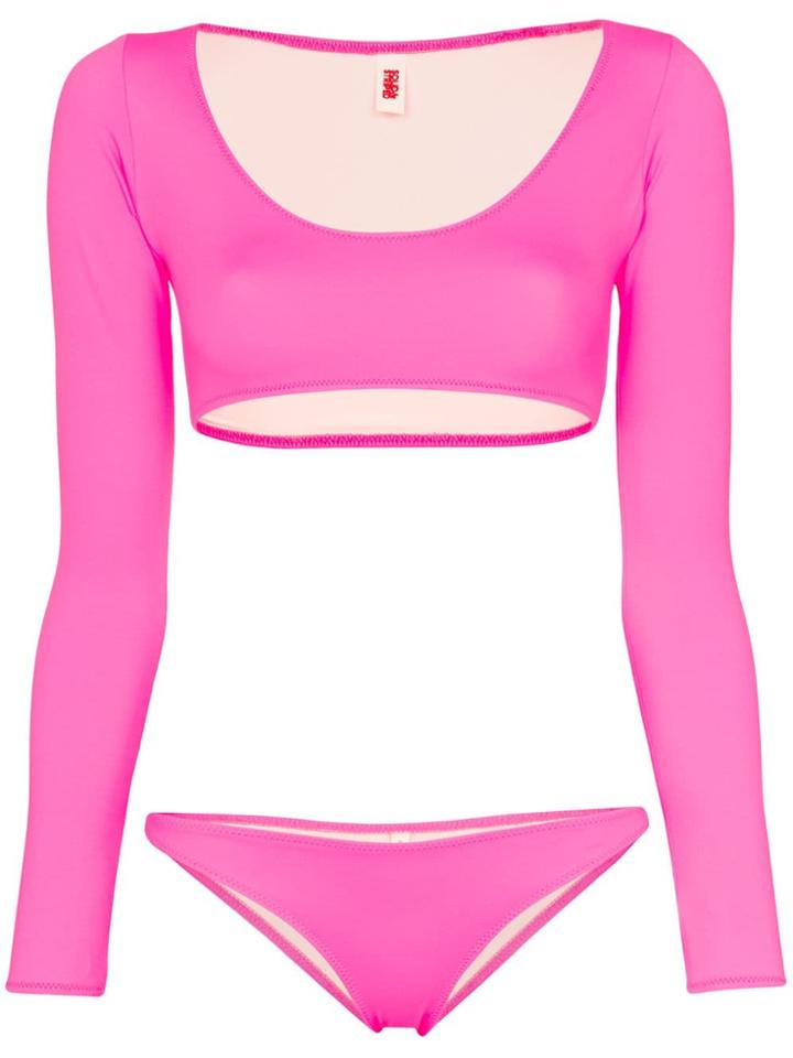 Solid & Striped Colette Long Sleeved Bikini - Pink