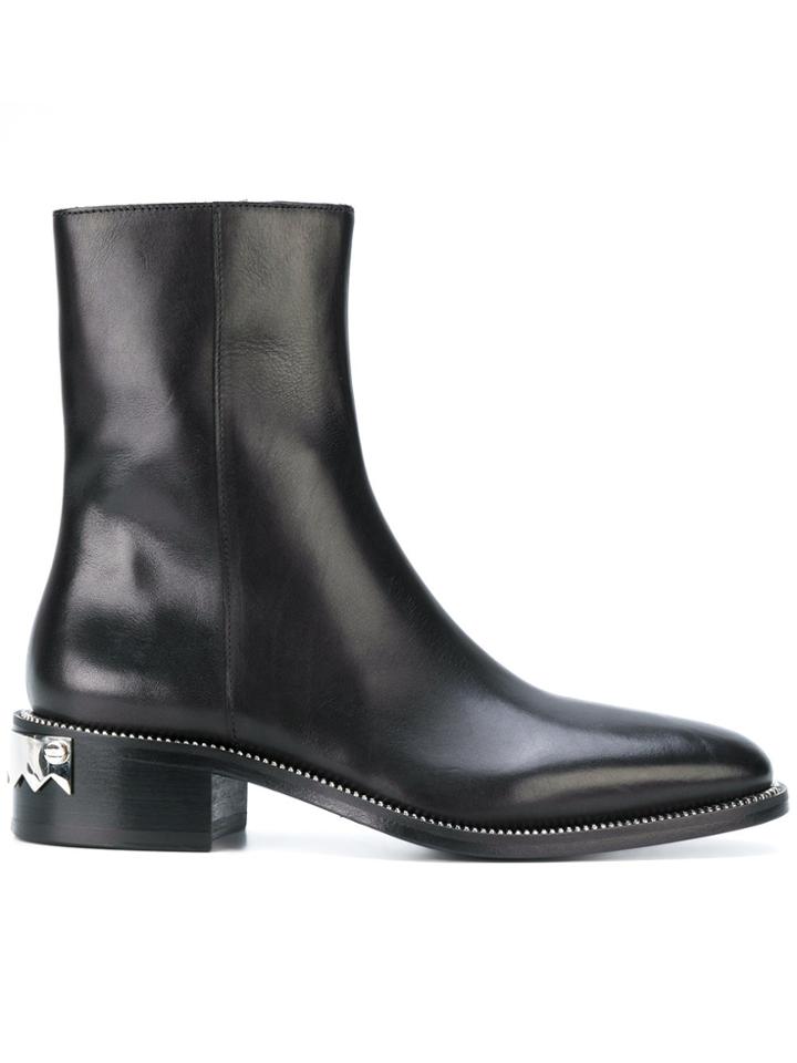 Dsquared2 Leather Sparkle Trap Boots - Black
