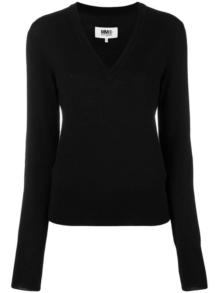 Mm6 Maison Margiela V-neck Jumper - Black