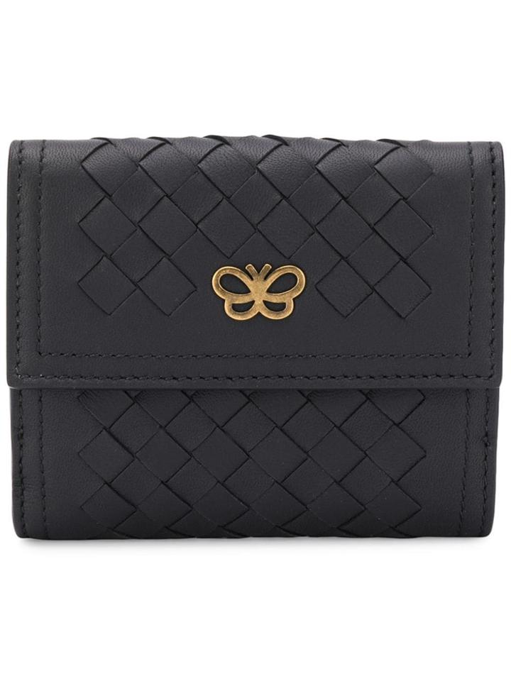 Bottega Veneta Woven French Wallet - Black