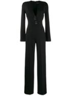 Ermanno Scervino Deep V-neck Jumpsuit - Black