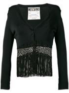 Moschino Vintage 1990's Fringed Cardigan Top - Black