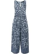 Thakoon Floral Print Loose Jumpsuit, Women's, Size: 8, Blue, Polyester