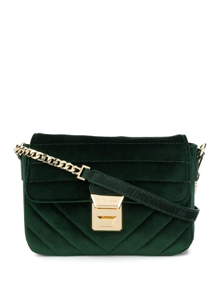 Lancaster Velvet Quilted Crossbody Bag - Green