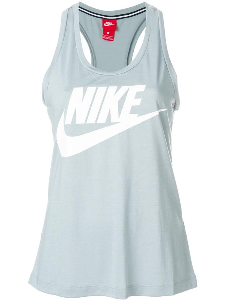Nike Logo Print Tank Top - Blue