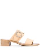 See By Chloé Embellished Buckle Mules - Neutrals