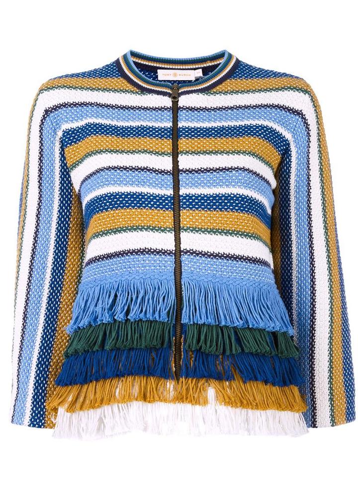 Tory Burch Fringed Jacket, Women's, Size: Small, Cotton