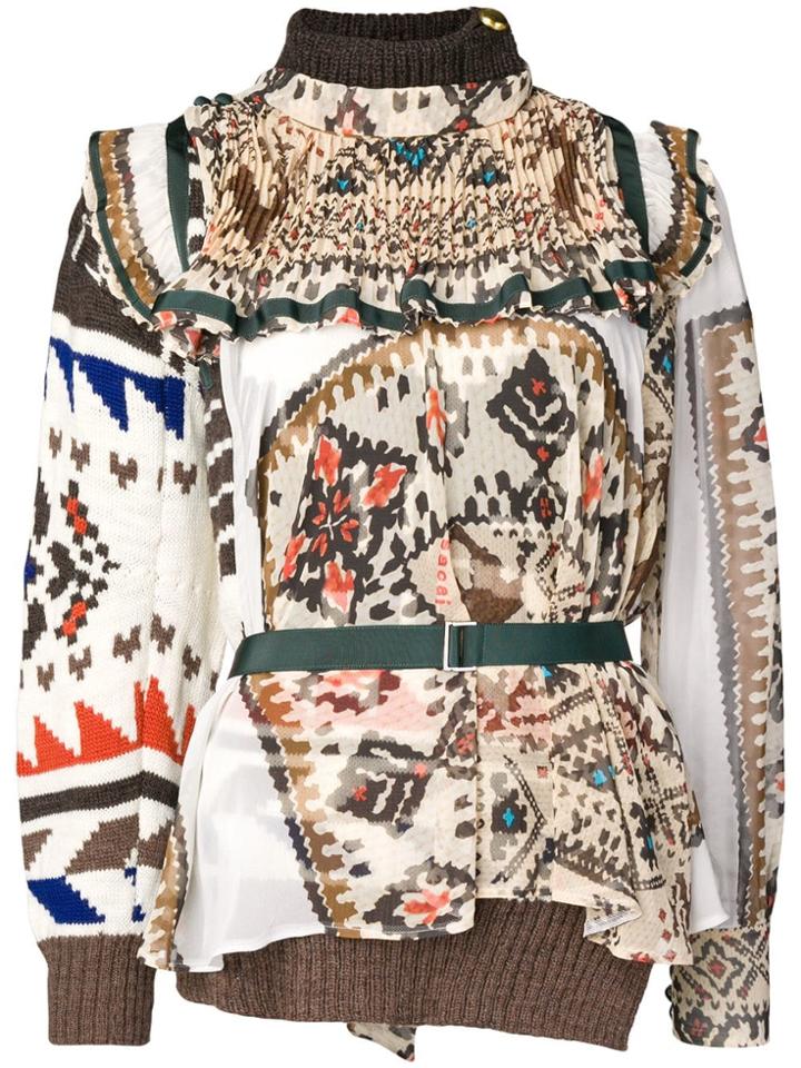 Sacai Navajo Print Jumper - Nude & Neutrals