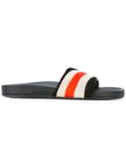 Marc Jacobs Striped Pool Slides - Black