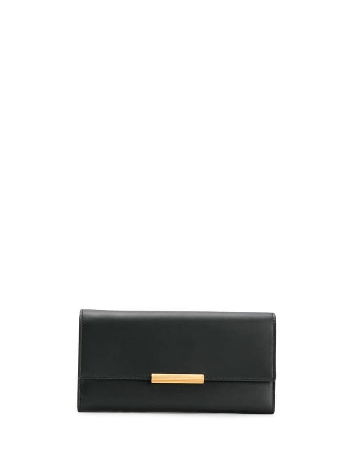 Bottega Veneta Engraved Closure Continental Wallet - Black