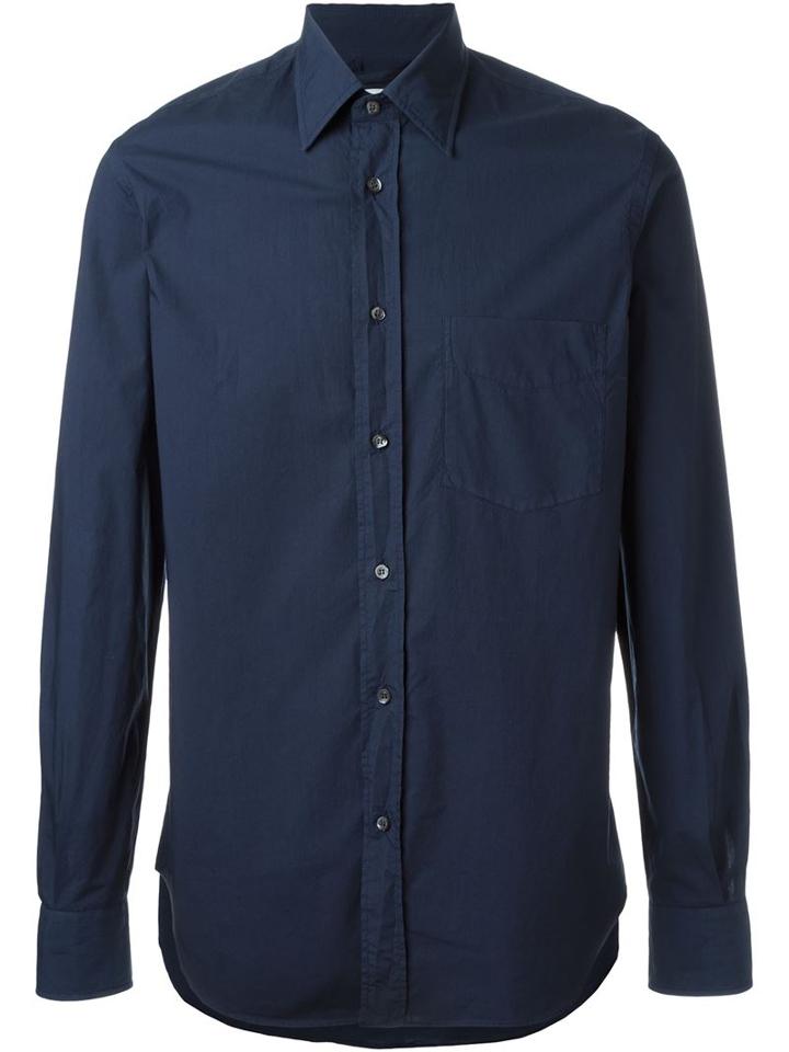 Aspesi Classic Shirt, Men's, Size: 42, Blue, Cotton