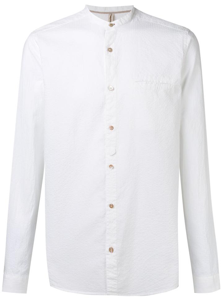 Dnl Band Collar Shirt, Men's, Size: 41, White, Cotton