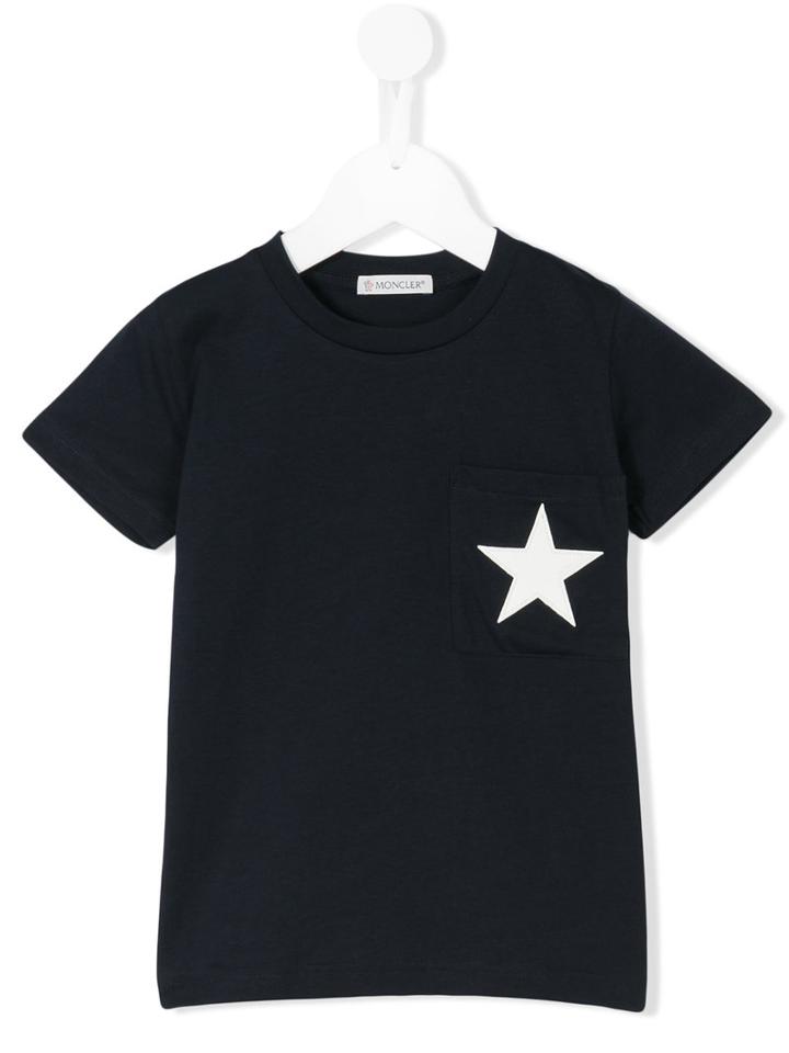 Moncler Kids - Star Patch T-shirt - Kids - Cotton/polyester/polyurethane - 4 Yrs, Blue