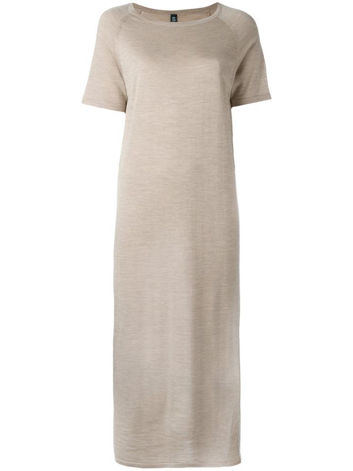 Eleventy - Knitted Midi Dress - Women - Silk/merino - M, Women's, Nude/neutrals, Silk/merino