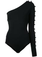 David Koma - Single Buttoned Sleeve Blouse - Women - Nylon/spandex/elastane/viscose - 10, Women's, Black, Nylon/spandex/elastane/viscose