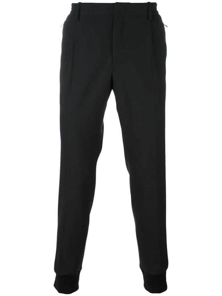 Wooyoungmi Tailored Trousers, Men's, Size: 46, Black, Polyester/spandex/elastane/wool