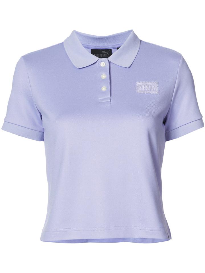 Fenty X Puma - Cropped Polo Top - Women - Nylon/polyester/spandex/elastane - S, Pink/purple, Nylon/polyester/spandex/elastane