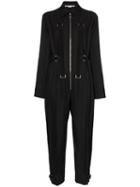 Stella Mccartney Pinstripe Buckle-detail Jumpsuit - Black