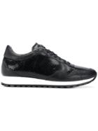 Roberto Cavalli Snake Embossed Runner Sneakers - Black