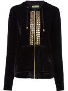 Versace Jeans Sequin Embroidered Velour Hoodie
