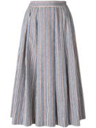 Alberto Biani Striped Full Skirt - Blue