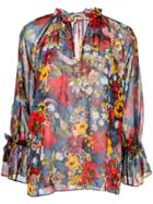 Alice+olivia Floral Print Blouse - Blue