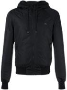 Dolce & Gabbana Drawstring Hooded Jacket, Men's, Size: 52, Black, Calf Leather/acrylic/polyamide/zamac