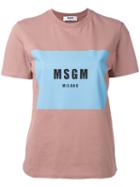 Msgm - Printed T-shirt - Women - Cotton - S, Women's, Pink/purple, Cotton