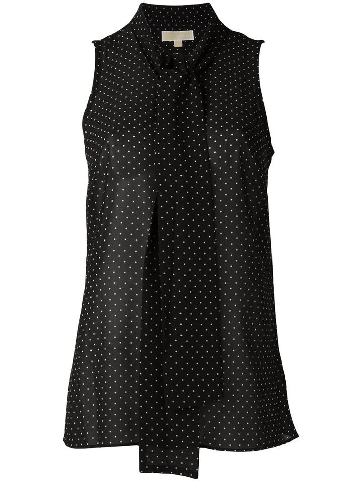 Michael Michael Kors Polka Dot Print Blouse, Women's, Size: 8, Black, Polyester