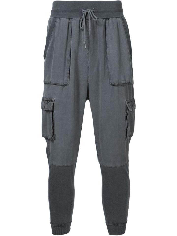 John Elliott Gathered Ankle Track Pants, Men's, Size: M, Grey, Cotton/tencel