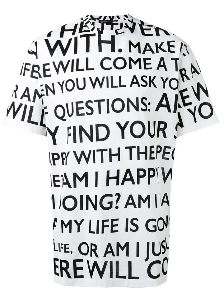 Versace Make It Happen Print T-shirt, Men's, Size: Large, White, Cotton