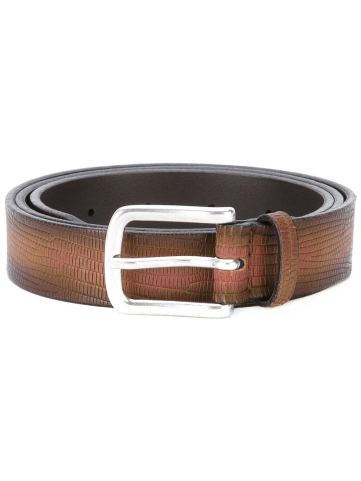 Orciani - Crocodile Effect Belt - Men - Leather - 110, Brown, Leather