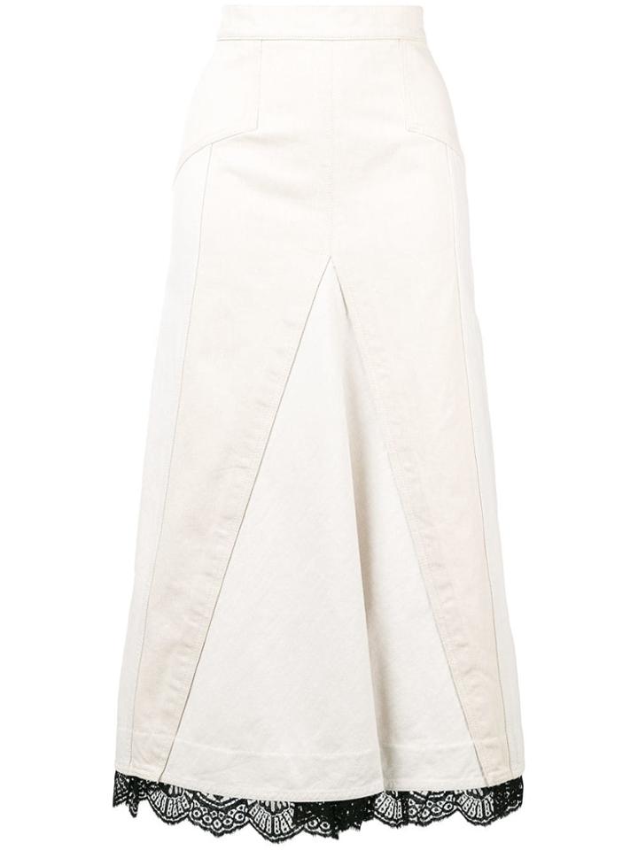 Alexander Mcqueen High-waist Denim Skirt - Neutrals