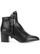 Racine Carree Ruched Ankle Boots - Black