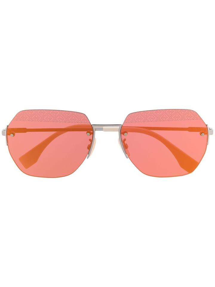 Fendi Eyewear Geometric Frame Sunglasses - Silver