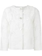 Ermanno Scervino Crochet Cropped Jacket, Women's, Size: 42, White, Linen/flax/polyamide