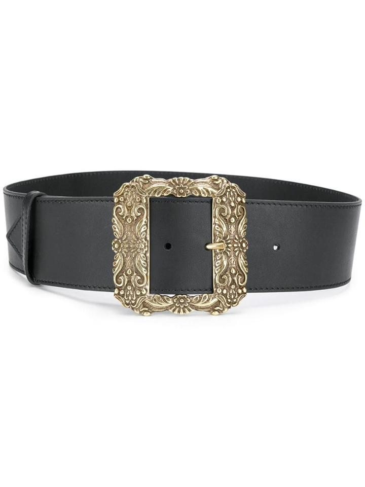 Etro Oversized Square Buckle Belt - Black