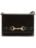 Katheleys Vintage Patnet Leather Shoulder Bag - Black