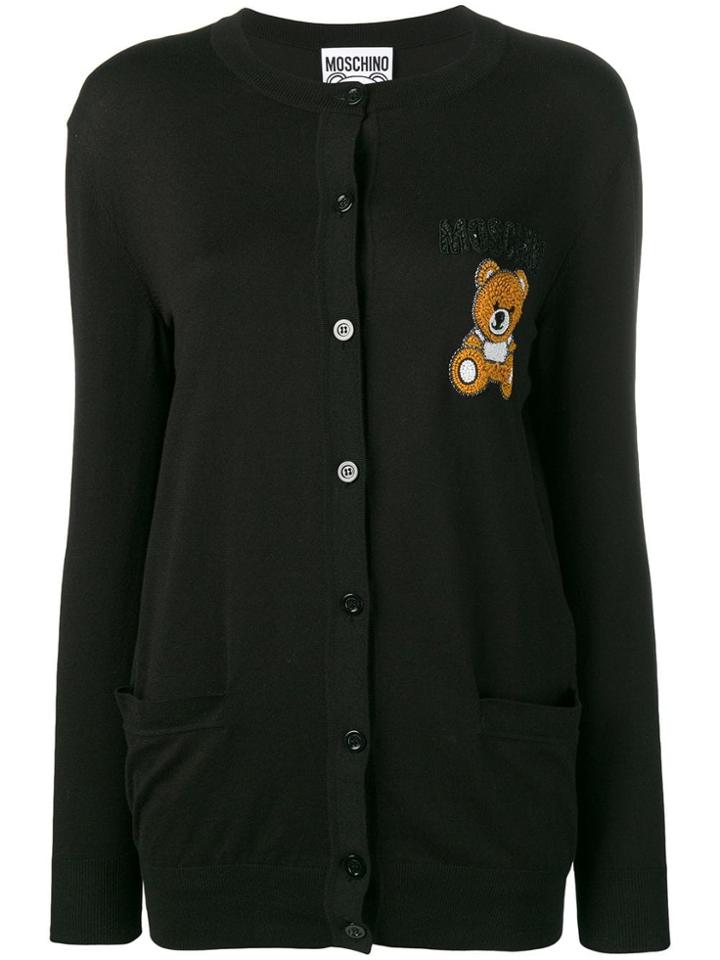Moschino Teddy Applique Cardigan - Black