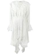 Philosophy Di Lorenzo Serafini - Asymmetric Ruffle Trim Dress - Women - Viscose - 42, White, Viscose