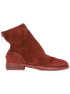 Guidi Reverse Back Zip Boots - Red