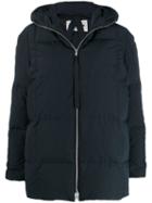 Jil Sander Hooded Zipped Puffer Jacket - Blue