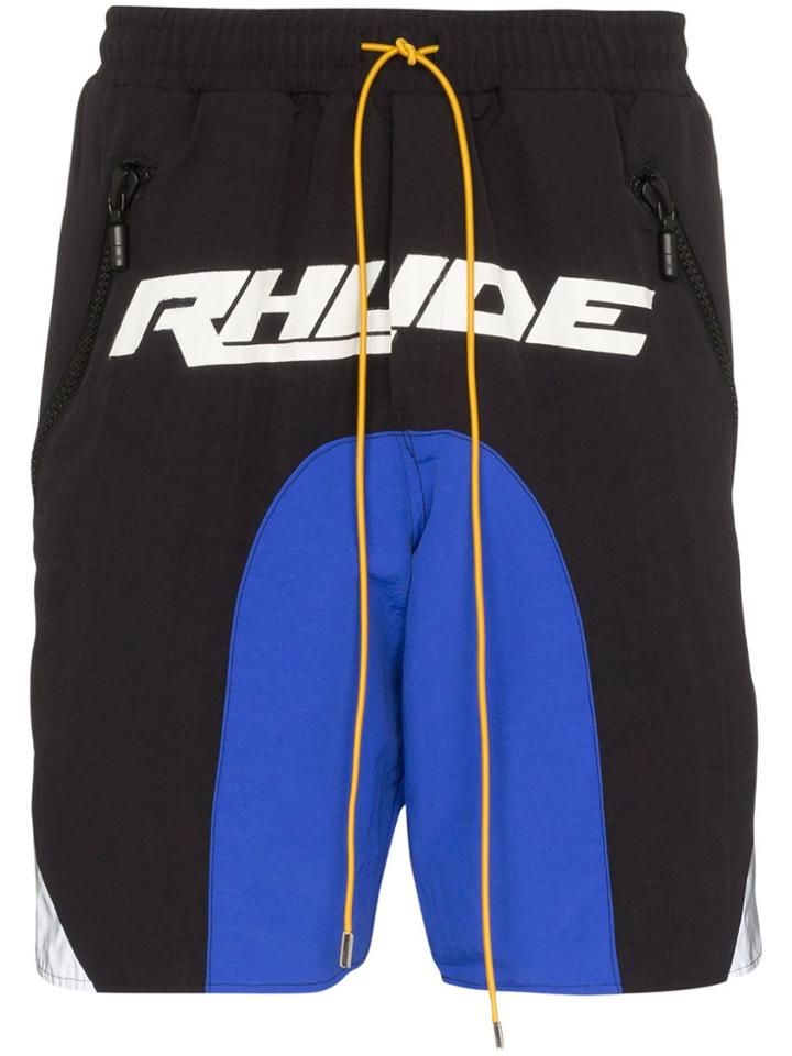 Rhude Logo Print Swim Shorts - Black